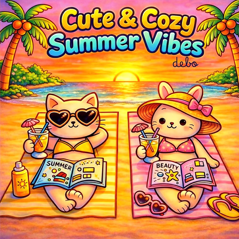 Cute & Cozy Summer Vibes: A Relaxing Coloring Book for Stress Relief, Mindfulness and Creative Fun