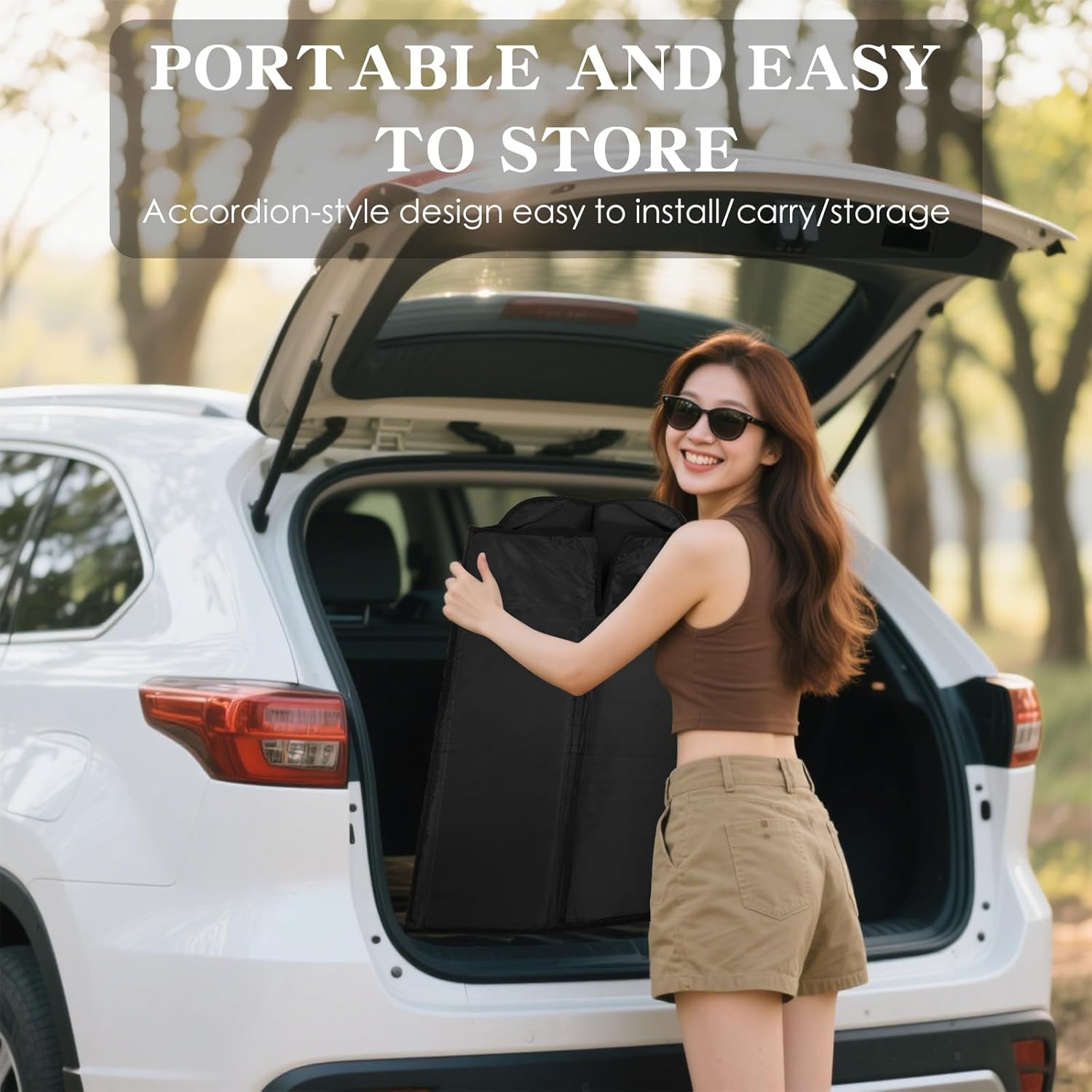 Windshield Sunshade for Ram 1500 2019-2025 UV Protection Easy to Install Custom-Fit for Ram Window Sun Shade with Storage Bag