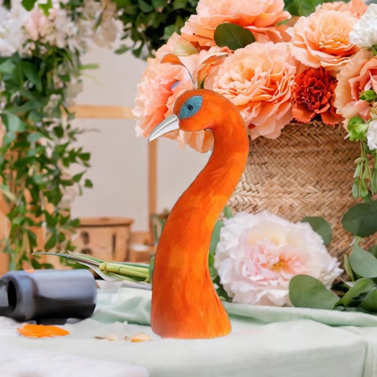 Peacock Head Flower Arrangement Decor for Events Party Anniversary Orange Home & Garden || Home Dcor || Figurines (58044264SYDL)