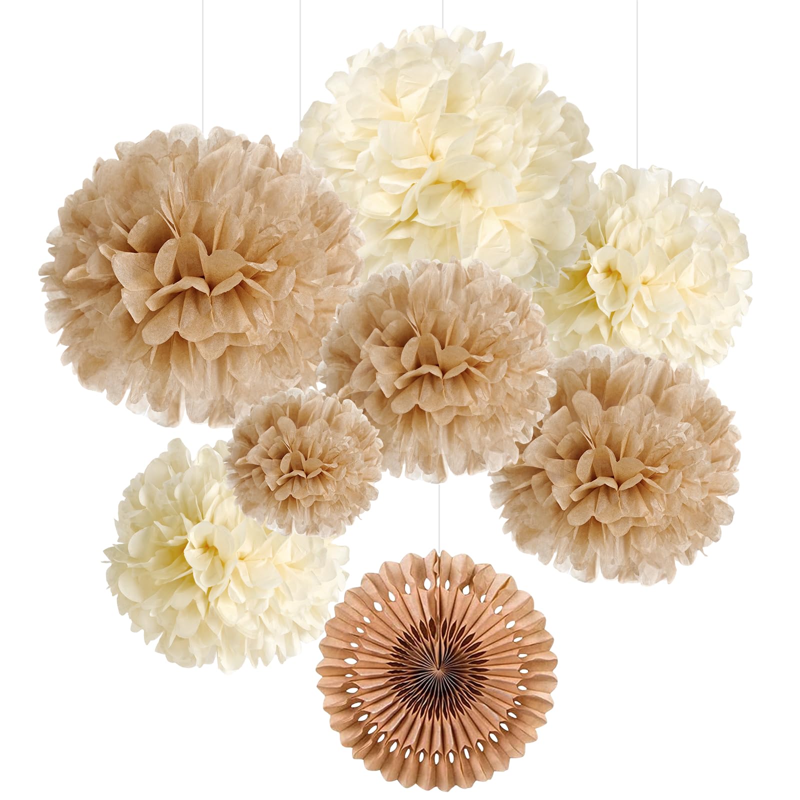SUNBEAUTY farbig Pompoms Papier Blumen Party Geburtstag Feier Dekoration (20cm)