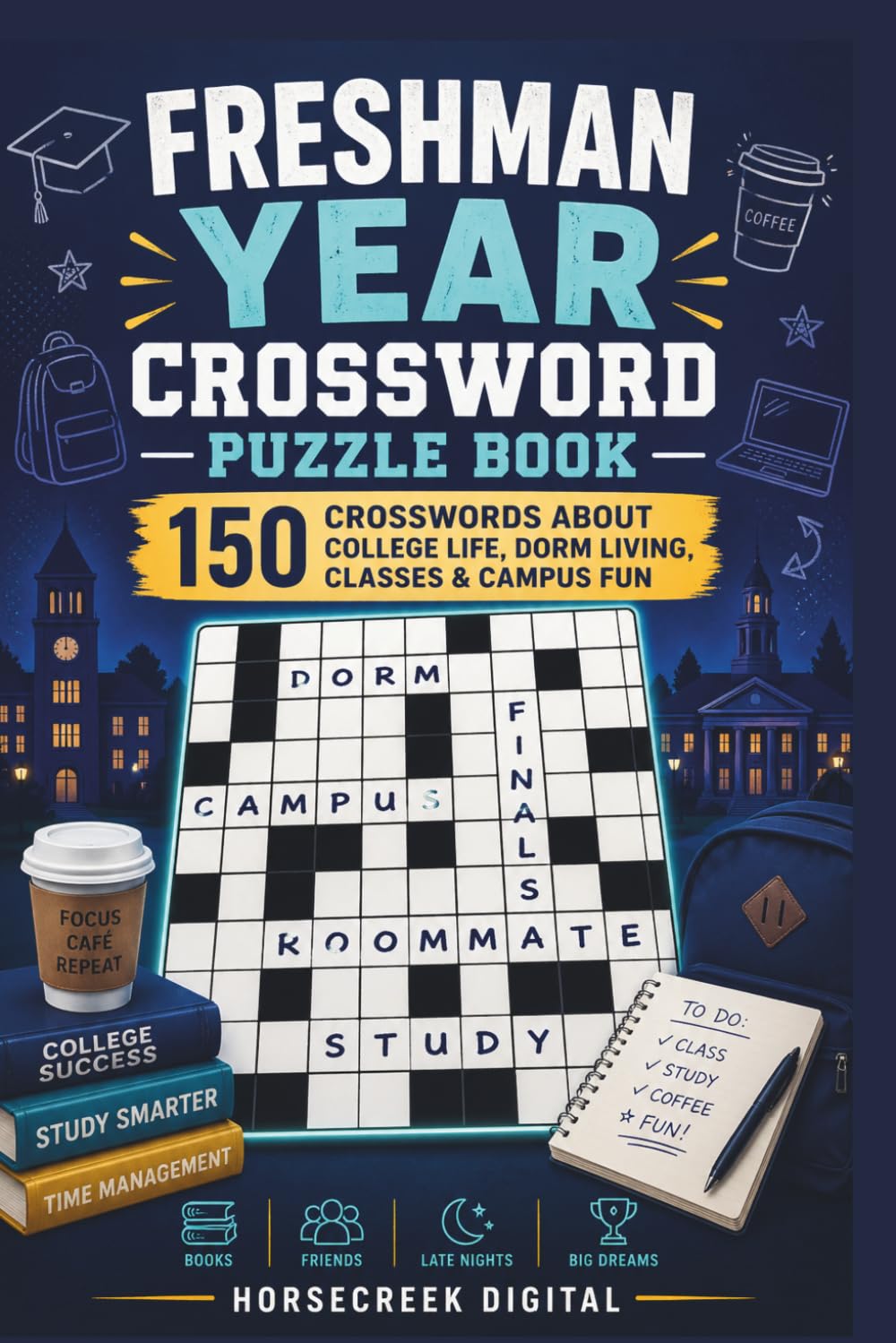 Freshman Year Crossword Puzzle Book: 150 Crosswords About College Life, Dorm Living, Classes, Campus Fun & First-Year Experiences