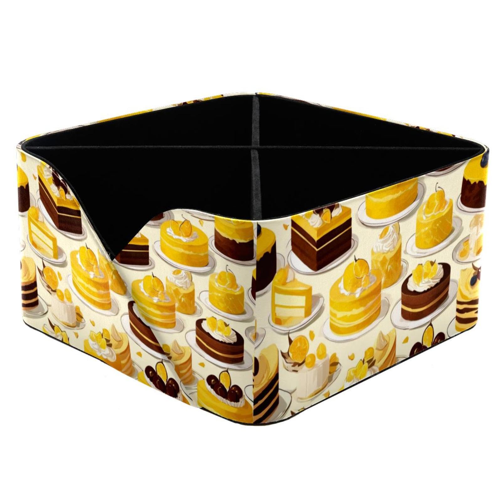 Porte-stylos jaune motif dessert pour ranger les fournitures d'art et papeterie enfant