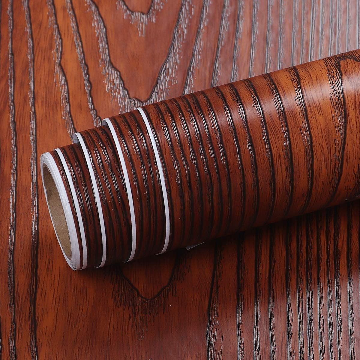 Livelynine 36 x 197 inch Mahogany Wood countertop Contact Paper Waterproof Peel and Stick countertops Woodgrain Contact Paper for Counter top Desk Table Kitchen Wallpaper red Oak Wood Look Vinyl wrap 36x197 Inch Cherry Wood