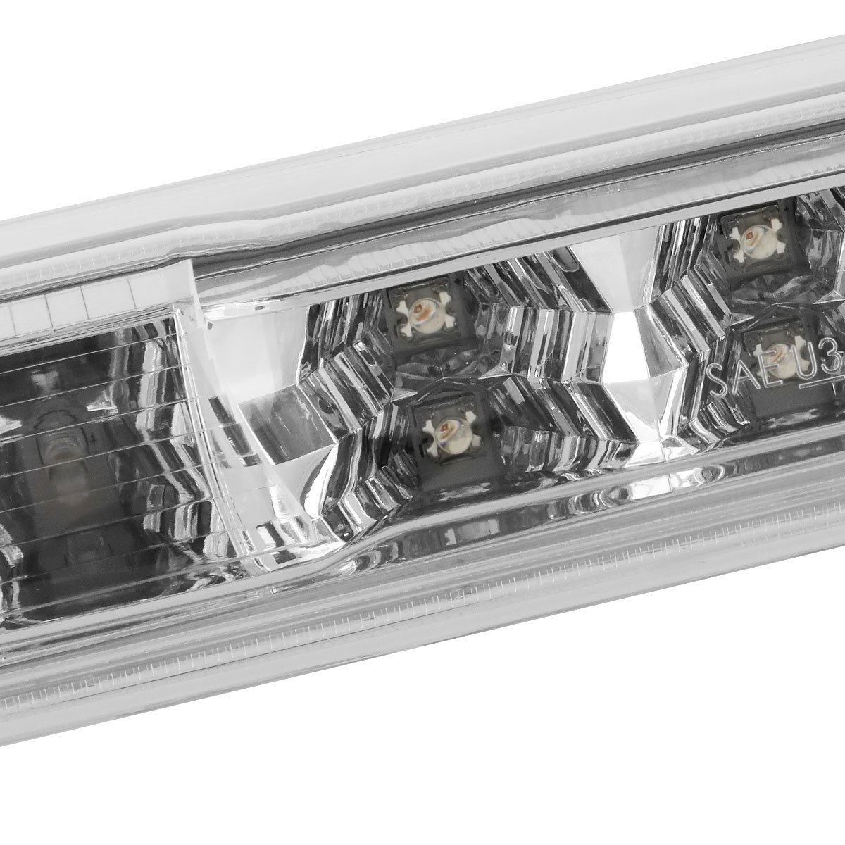 For Chevy Silverado/GMC Sierra ABS Plastic Two 2 Dual Row LED third 3rd brake light (Clear Lens) - 2nd gen GMT900