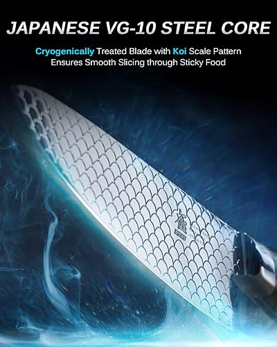 Miniatura 3 de KYOKU Shogun Koi Series - Cuchillo de cocina de 3.5 pulgadas, cuchillo de cocina pequeño japonés VG10 de acero inoxidable, cuchillo pelador de