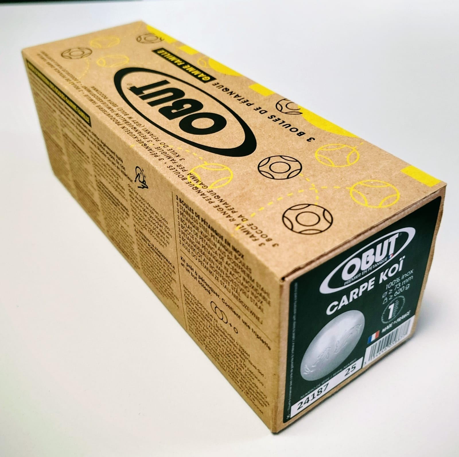 Obut Set de 3 Bolas de Petanca INOX Carpe Koï