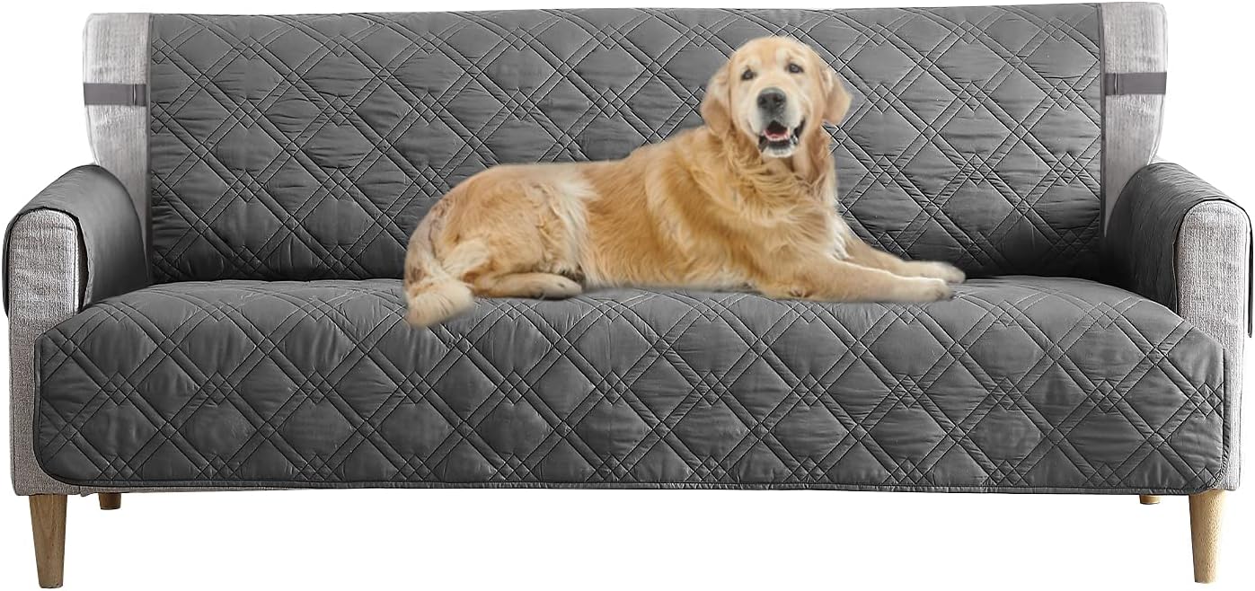 Tempcore Couch Covers, Waterproof Couch Covers for Dogs, Couch Covers for 3 Cushion Couch, Machine Washable Sofa Cover, Seat Width to 70", Sofa Cover for Pets/Children, Sofa, Grey