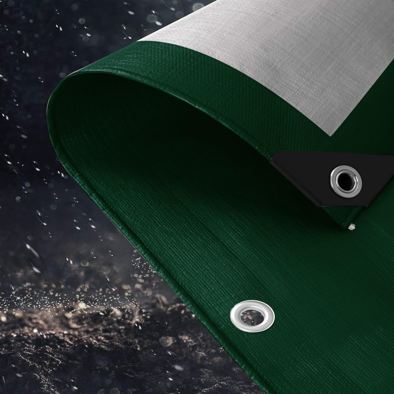 Bâche de Protection Étanche 2 x 3.4 m 200G M² PE Bâche, Imperméable Résistante Aux Déchirures UV Intempéries Industrielle pour Terrasse, Poulailler, Balcon, Armée Verte