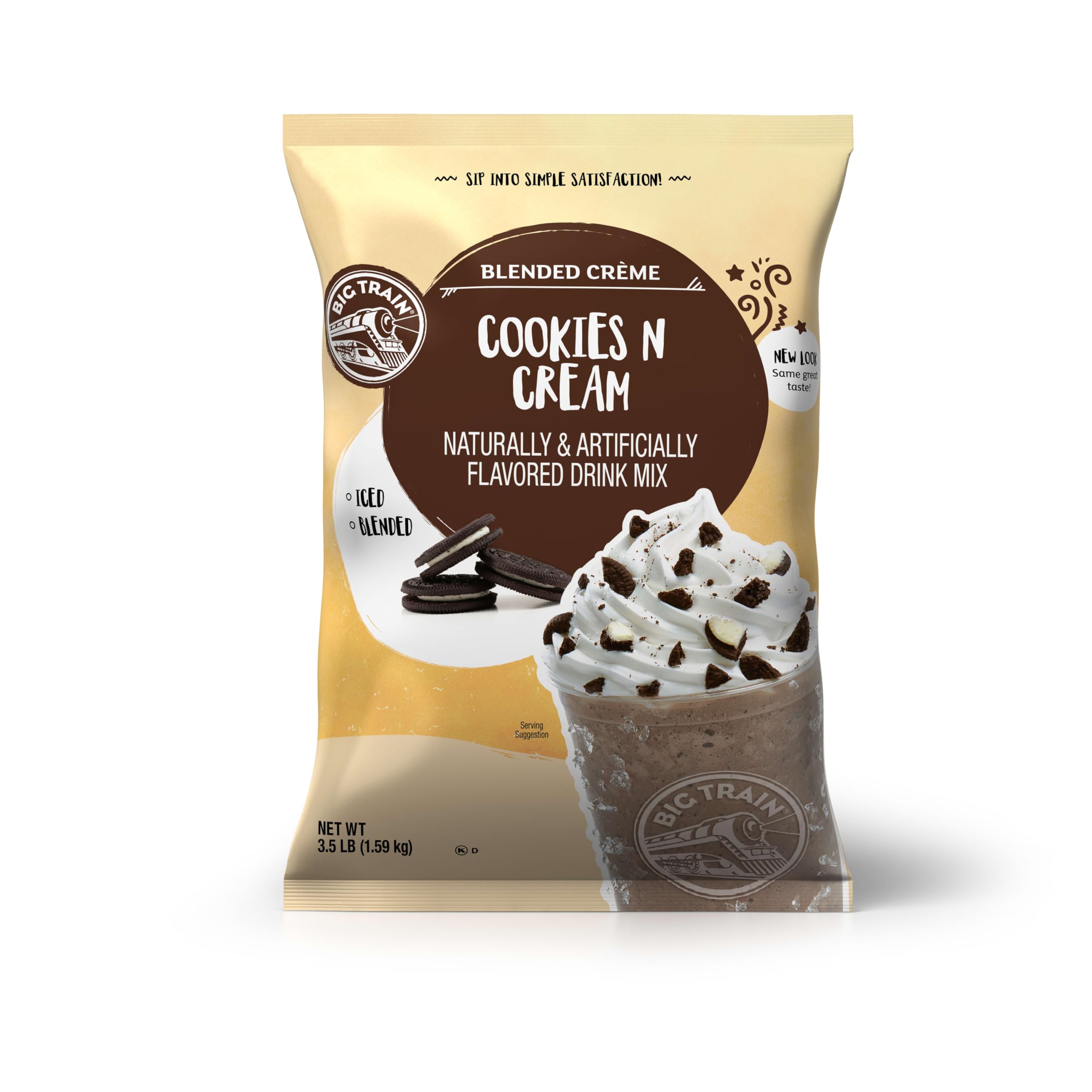 Cookies N Cream Blended Crème Beverage Mix by Big Train – 56 Ounce (Pack of 1), Cookies N Cream, Model 20501760_ea