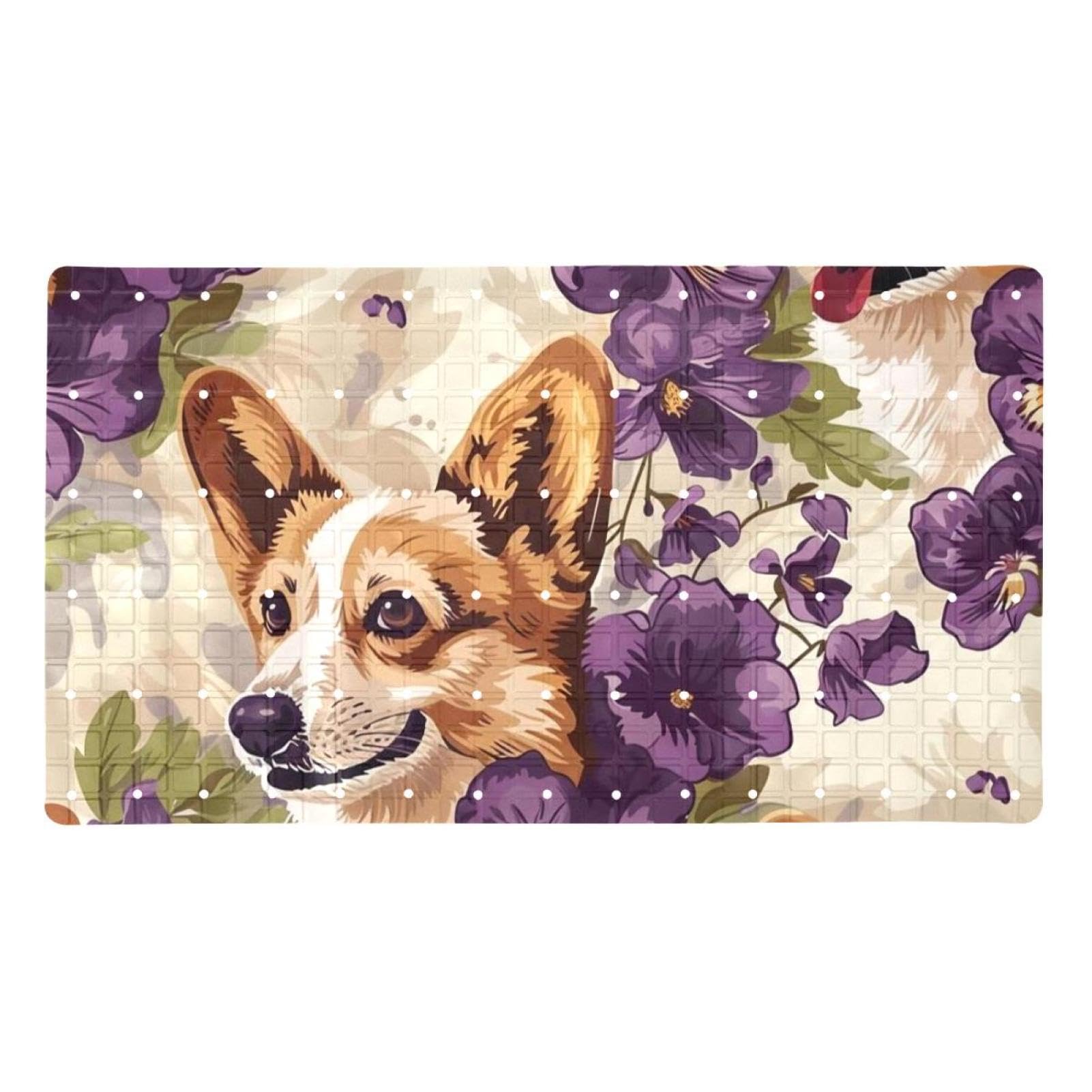 Tapis de bain Corgi antidérapant pour protéger les enfants des chutes