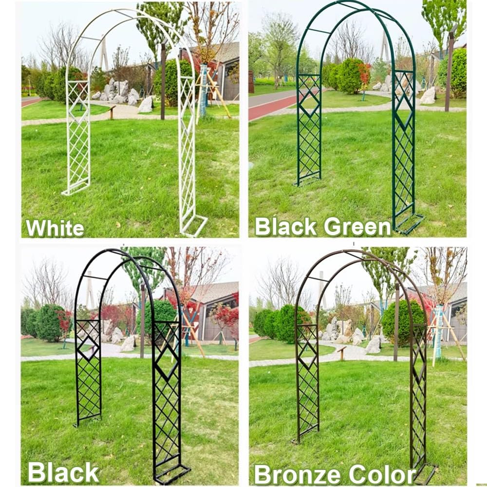 Pergolato da Giardino Alto 230 cm, Archi da Matrimonio per Cerimonie all'aperto, Traliccio in Metallo per Piante rampicanti, Rose, Facile da Montare (Verde, 220x230 cm/7,2 Piedi x 7,5 Piedi)