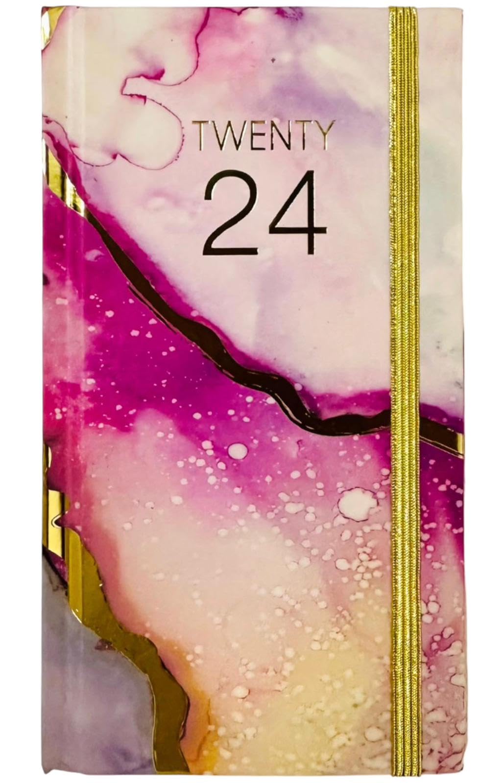 PaulStore2023 Slim Week to View Marble with Foil & Rose Gold Slim and Glossy Design (Marble)