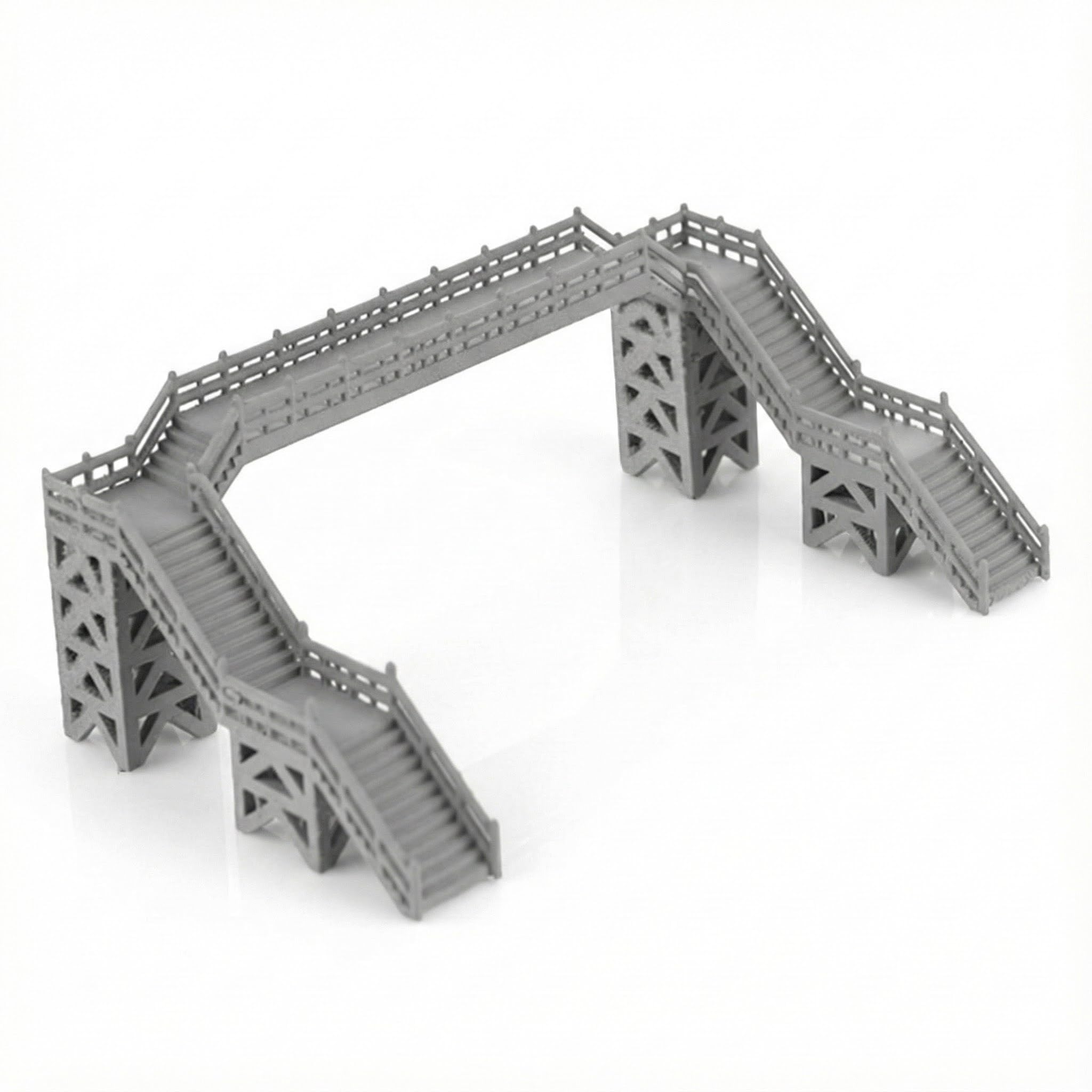 VILLCASE Footbridge Model for n Scale Model Railway Overhead Diy Building Home Decor Table Accessory, Grey, 7.3X4.1CM
