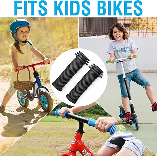 Miniatura 5 de MARQUE Mini empuñaduras para manillar de bicicleta para niños, empuñaduras de bicicleta con patrón de hongo, agarre cómodo para bicicleta infantil