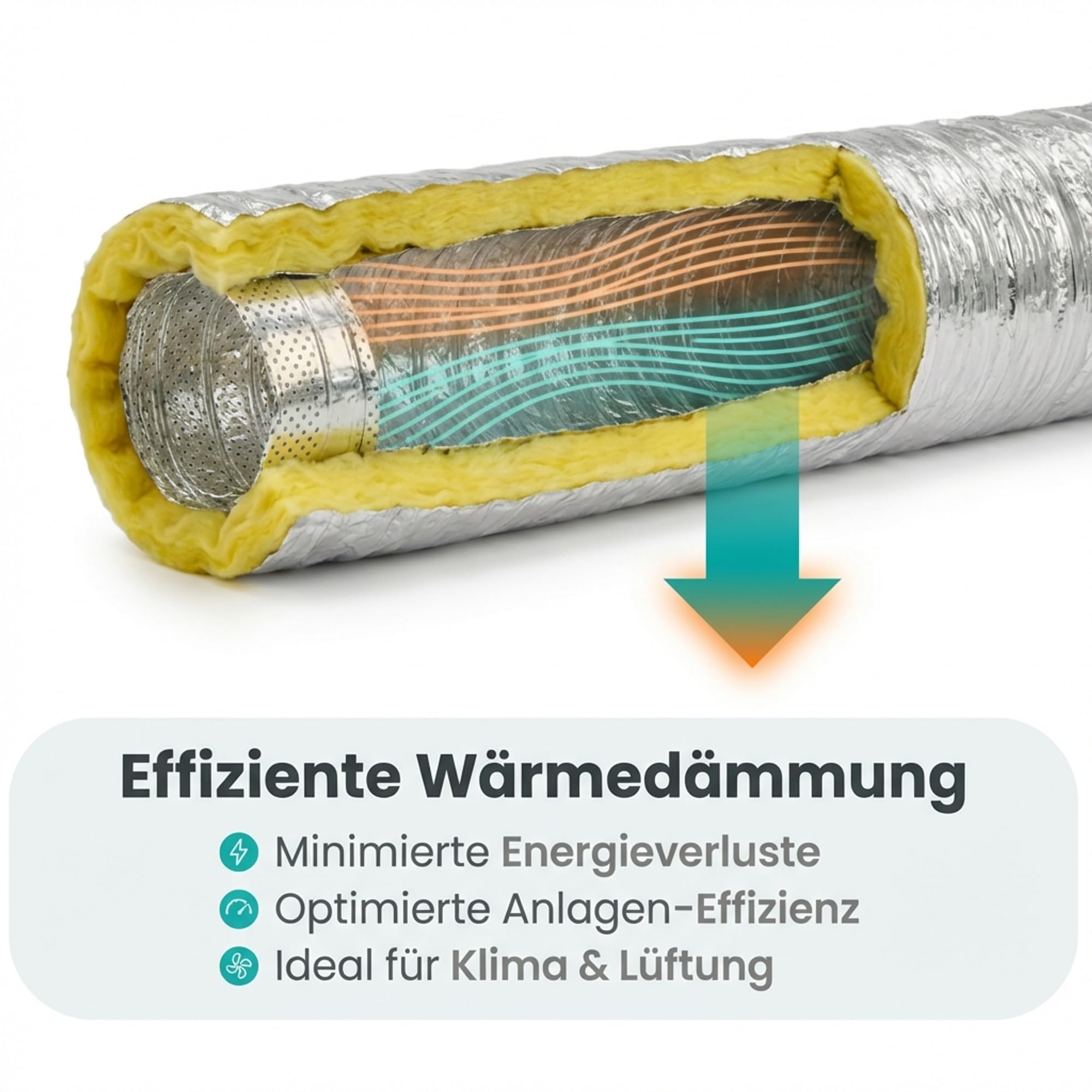 Easy Act Sonoconnect - Tubo insonorizzato Ø 80 mm, lunghezza 10 m, tubo flessibile di ventilazione isolato per sistemi di ventilazione e aria silenziosi