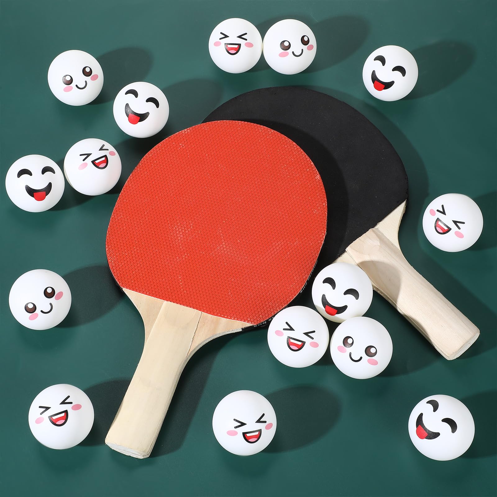 24 pelotas de tenis de mesa novedosas de plástico de 1.575 pulgadas (1.575 in), pelota de tenis de mesa, divertidas, divertidas pelotas de tenis de mesa para bricolaje, artes, juegos de 5