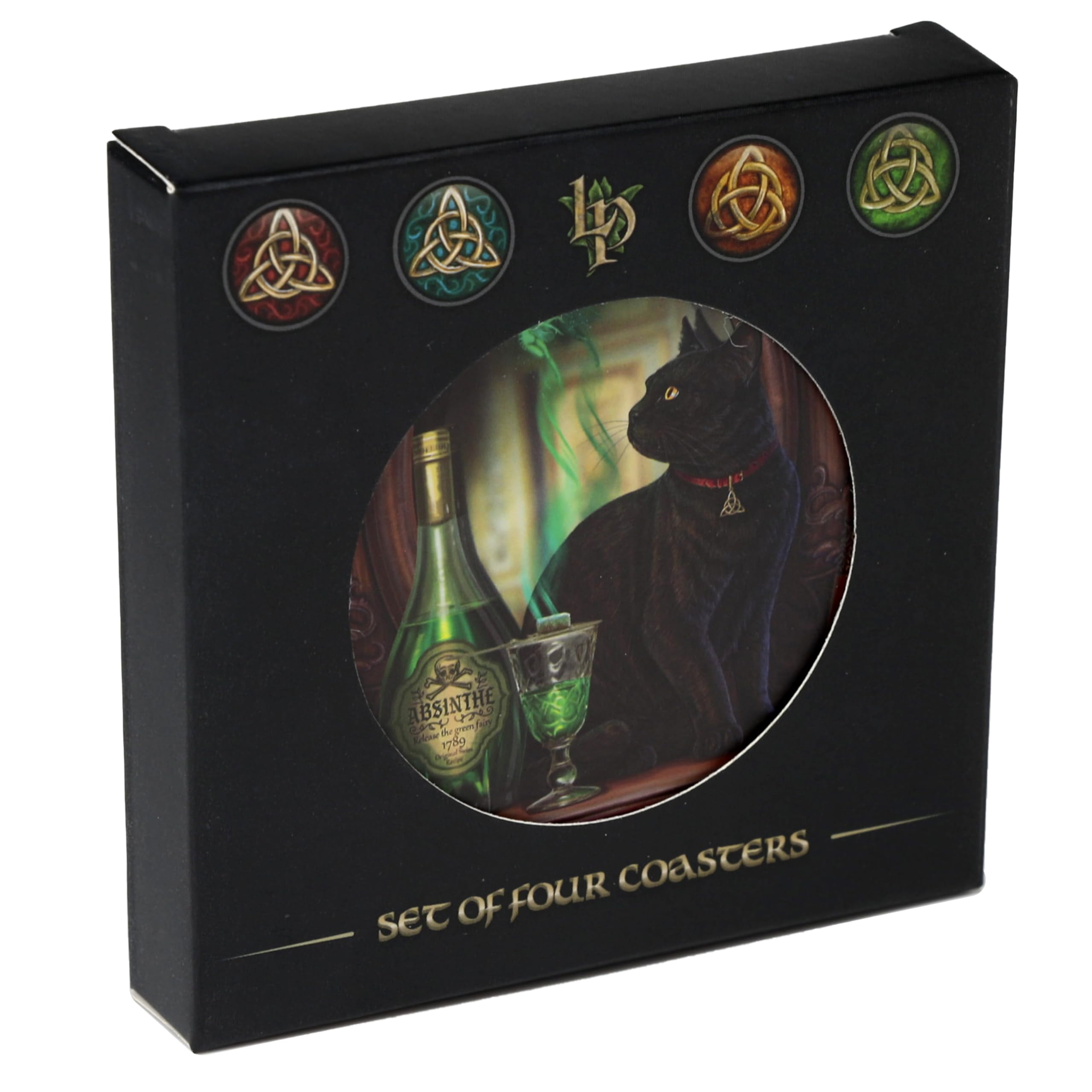 Puckator Light Brown Coasters Lisa Parker Magic Cats Kitchenware Set Of 4 Cork Novelty Coasters