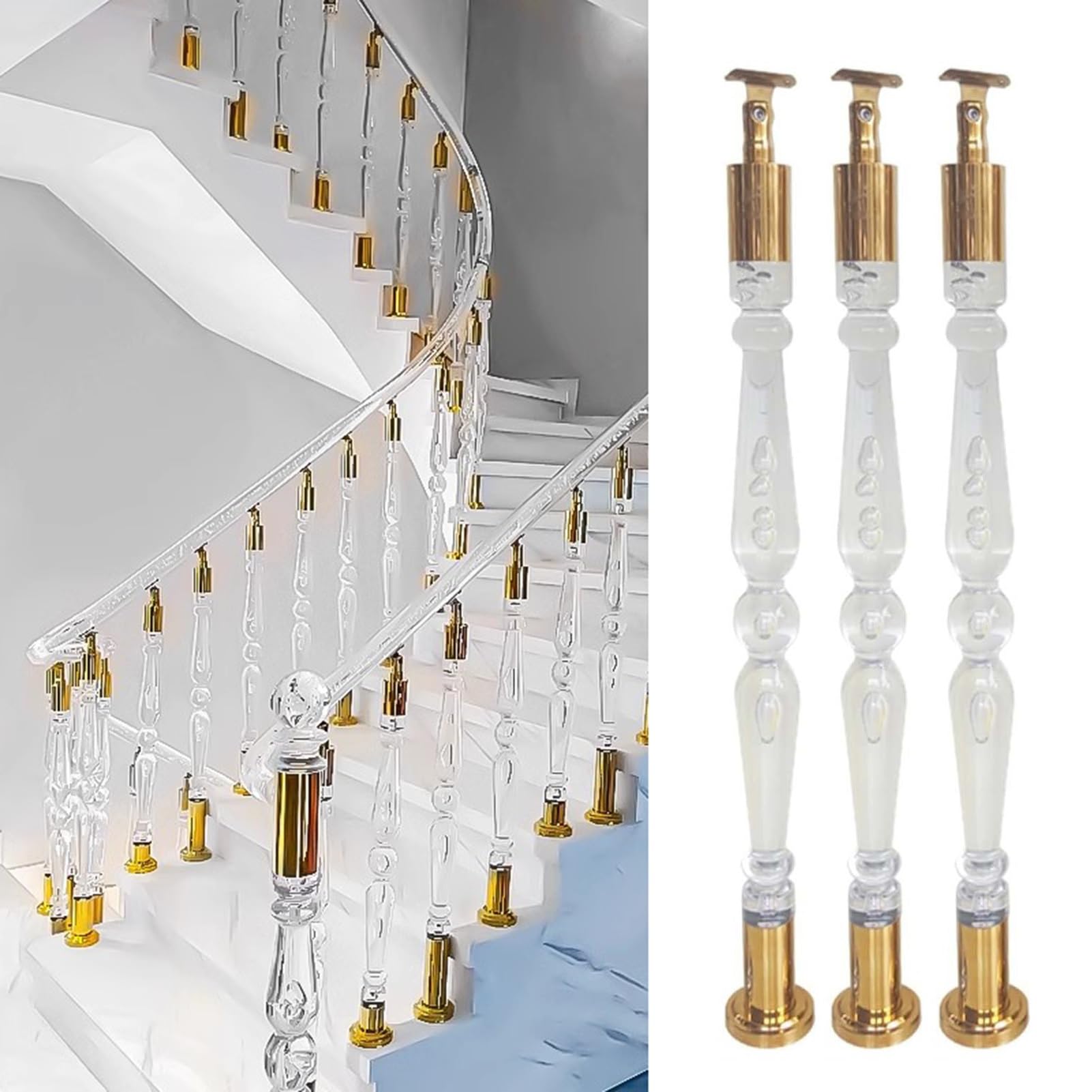 Balustres d'escalier acrylique transparent pour illuminer votre salon ouvert
