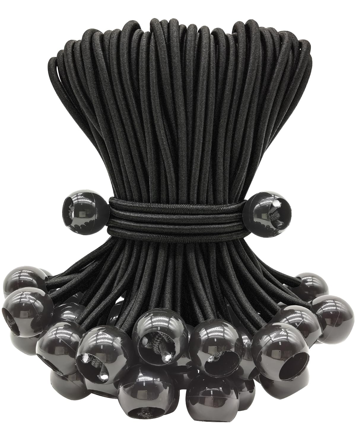 Photo 1 of ABINLIN Ball Bungee Cords 6 Inch, 50 Pcs Bungee Cords with Balls, Black