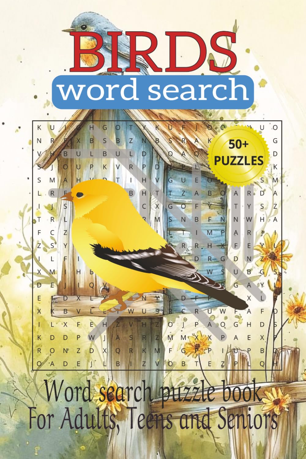 BIRDS Word Search: Large Print | Puzzle book for Adults, Teens and Seniors | 55+ Puzzles | Solutions Included
