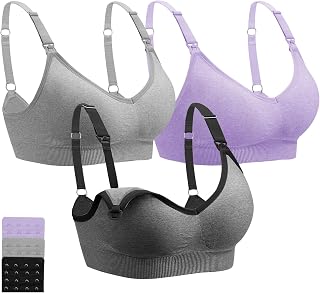 3 Pack Nursing Bra Sports Racerback Women Maternity Bras Pregnancy Breastfeeding with Extra Extenders