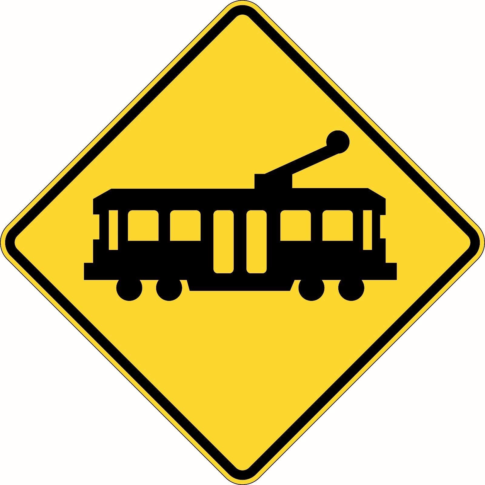 Warning Caution Trams Traffic Sign Plaques And Signs Outdoor Funny Metal Sign 12X12 inch