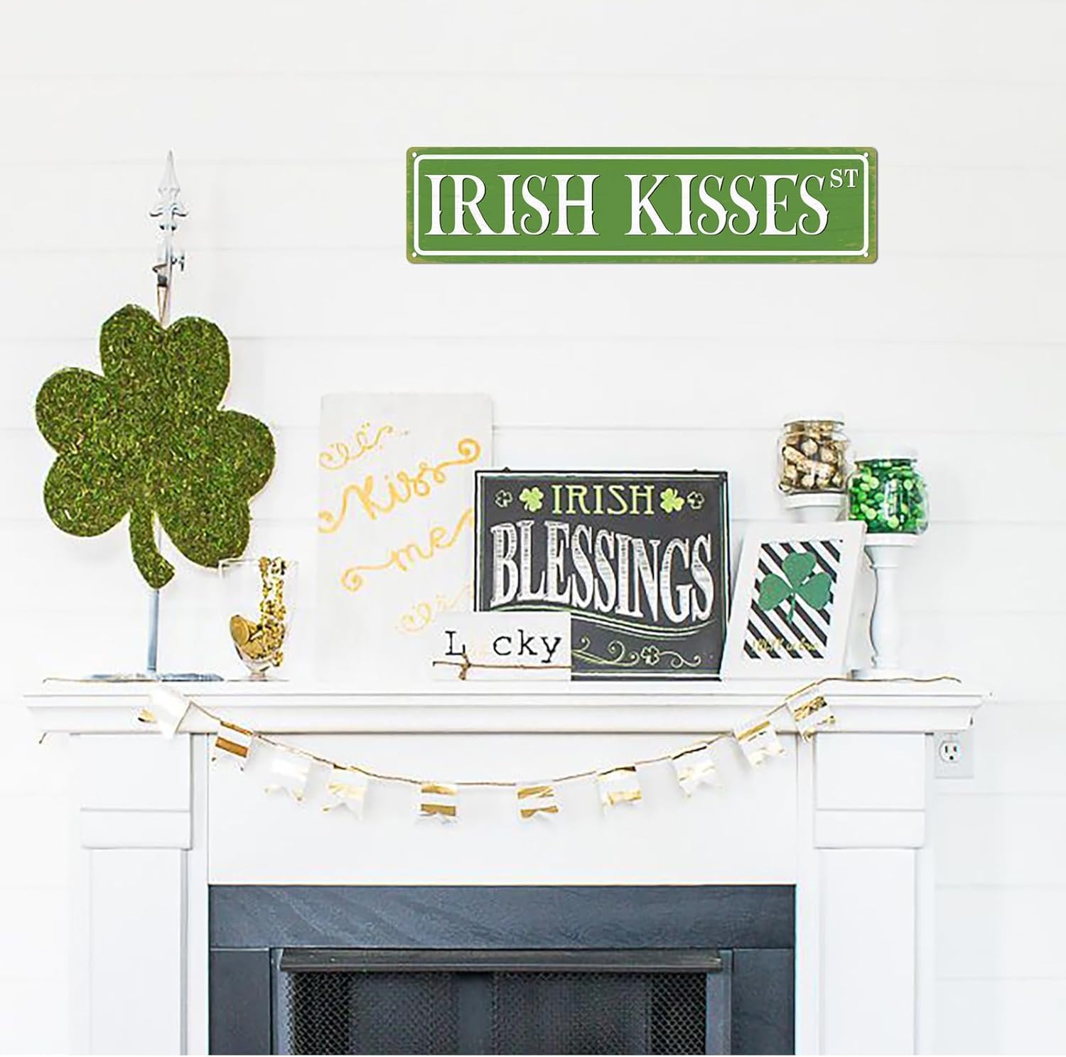 Irish Kisses Metal Tin Sign Funny Irish Vintage Poster Wall Art Cafes Farmhouse Home St. Parikh's Day Party Outdoor Indoor Wall Decor Retro Plaque 4x16 Inch image 4