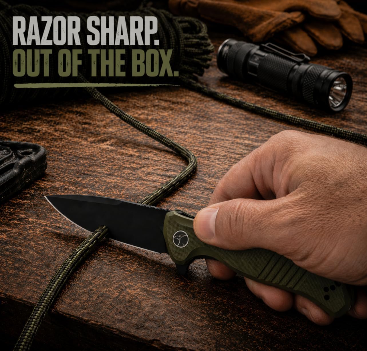 NITE SHELL Pocket Knife for Men – D2 Steel Folding Pocket Knife, EDC Pocket Knife with G10 Handle & Pocket Clip – Tactical Everyday Carry Knife with Case