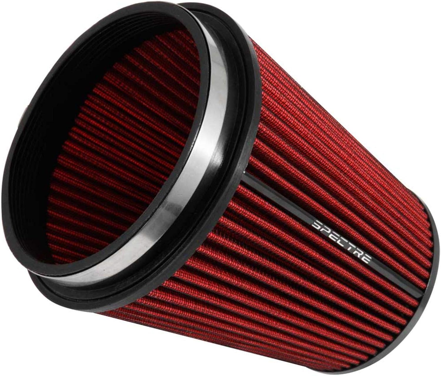 Spectre Universal Clamp-On Air Filter: High Performance, Washable Filter: Round Tapered; 6 in (152 mm) Flange ID; 8.5 in (216 mm) Height; 7.719 in (196 mm) Base; 5.125 in (130 mm) Top, SPE-HPR9891