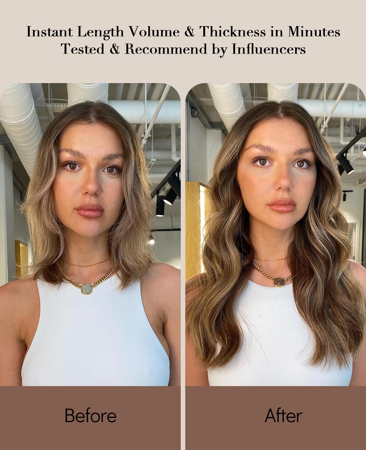 VINBAO Clip in Extensions Echthaar Balayage Remy Haarverlaengerung Echthaar #4/27/4 Dunkelbraun bis Karamellblond mit Blond 22 Zoll 120g 6Stück Doppelt Tressen (#4/27/4,55cm)