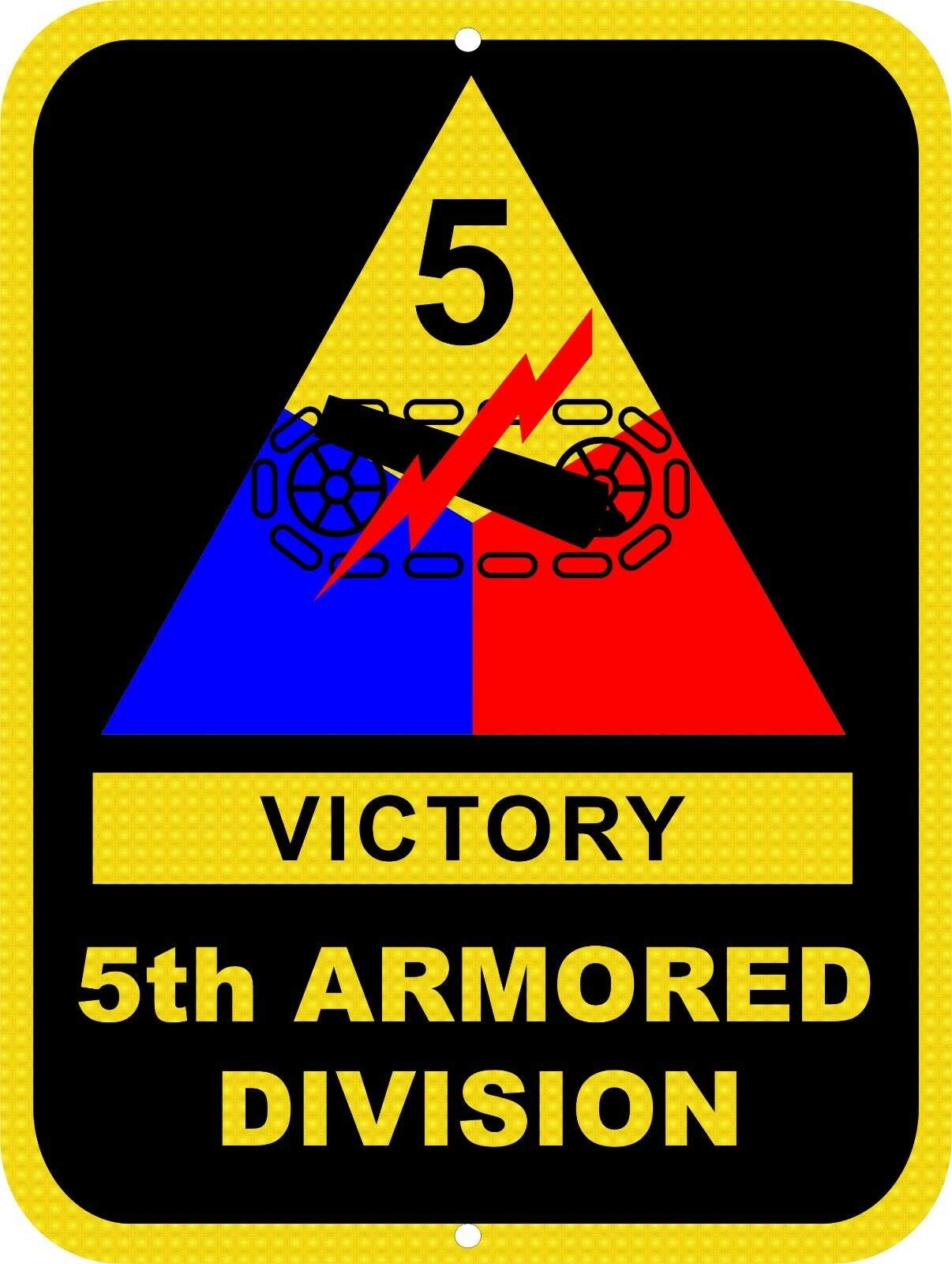 Army 5th Armored Division Victory Usa Military Metal Sign Aluminum Tin Sign Wall Decor