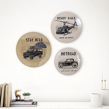 Artesia Melamine Set of 3 Army Brigade Printed Wall Accents