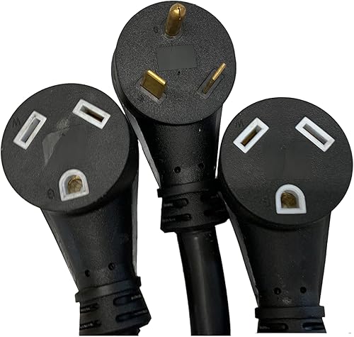 Miniatura 3 de Amp Up Marine & RV Cables TT-30 125v 30 amperios macho x (2) TT-30 30a hembra RV Y adaptador divisor - 23323