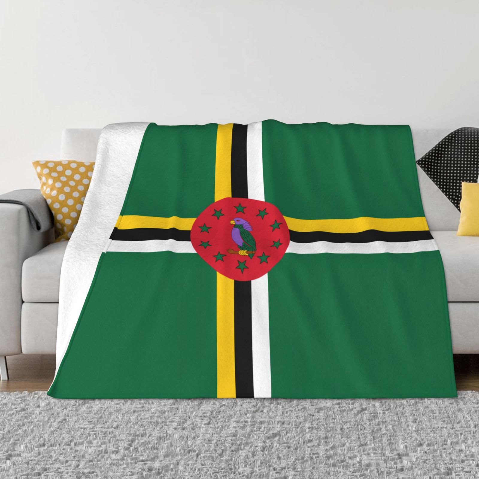 Couverture chaude et douce idée cadeau drapeau de la Dominique