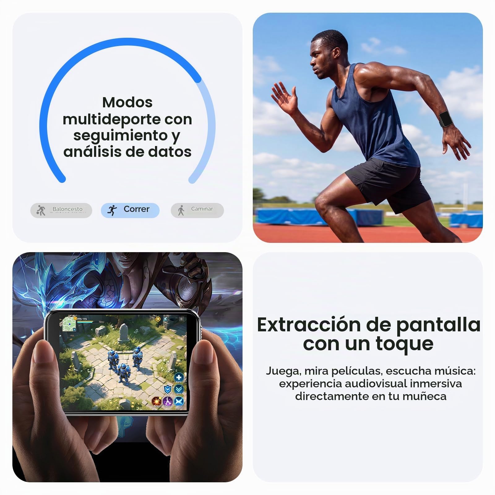 Reloj Inteligente Hombre Mujer, 2.88" Smartwatch 5G con Llamadas Bluetooth y Notificación, 100+ Modos Deportivos, Monitor Cardíaco, GPS y Cámara Dual,Android & iPhone (Gris)