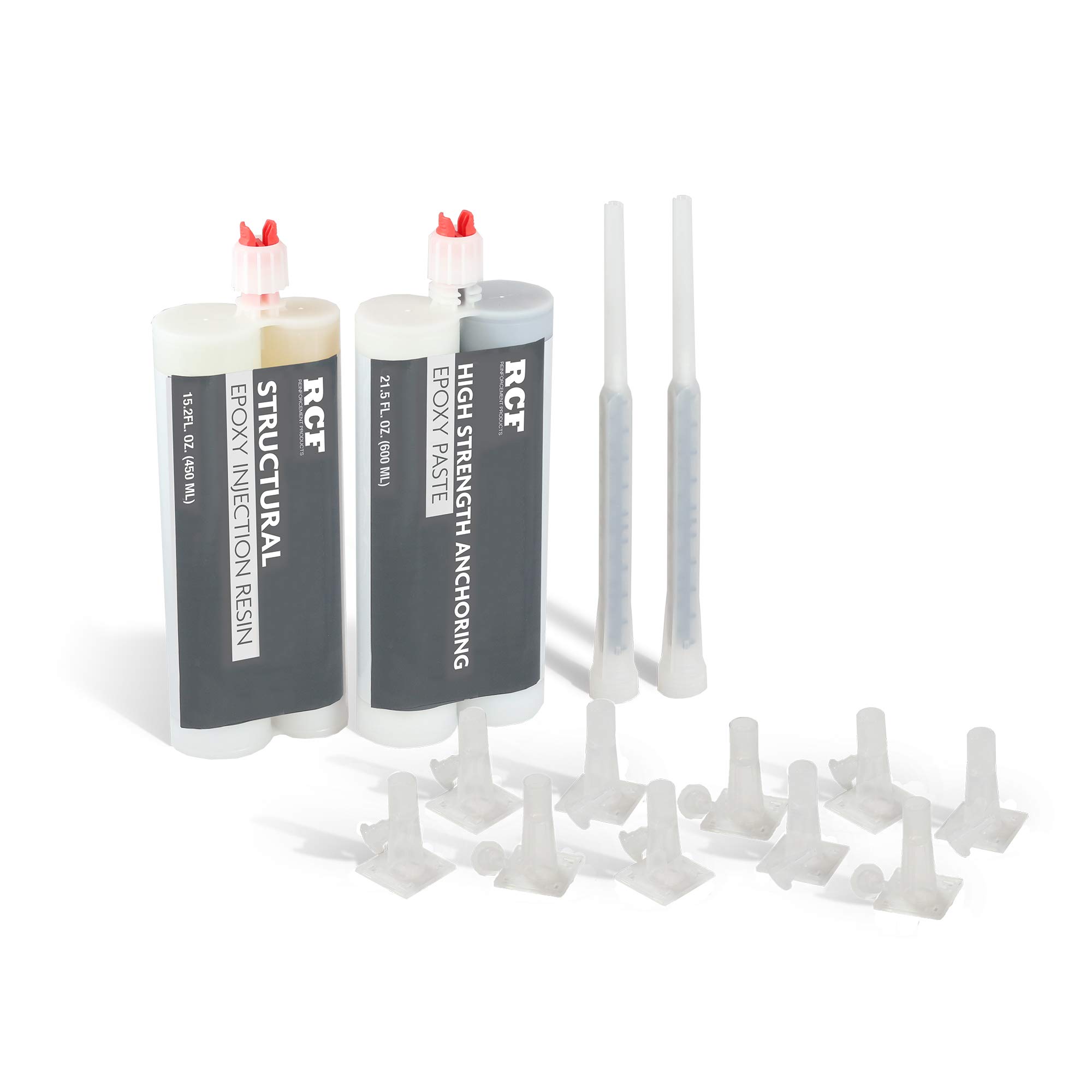 RCP USA RCF-10CL 10' Cement Basement Concrete Wall and Crack Injection Kit, Grey, 10 Feet