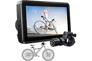 FEISIKE Handlebar Bike Mirror, Bicycle Rear View camera with 4.3'' HD Night Vision Function