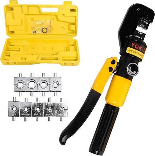 Doppy Herramienta de mano de prensado hidráulico 10 toneladas 12-20 AWG Alambre hidráulico Herramienta de prensado conjunto de terminales de