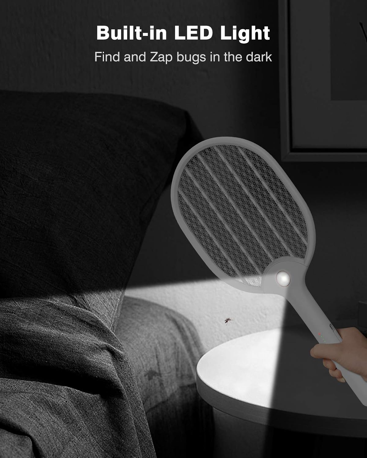 X Home Electric Fly Swatter, USB Rechargeable Bug Zapper Racket with LED Light, 3000V, Safe to Touch with 3-Layer Safety Mesh, Mosquito Racket for Indoor and Outdoor