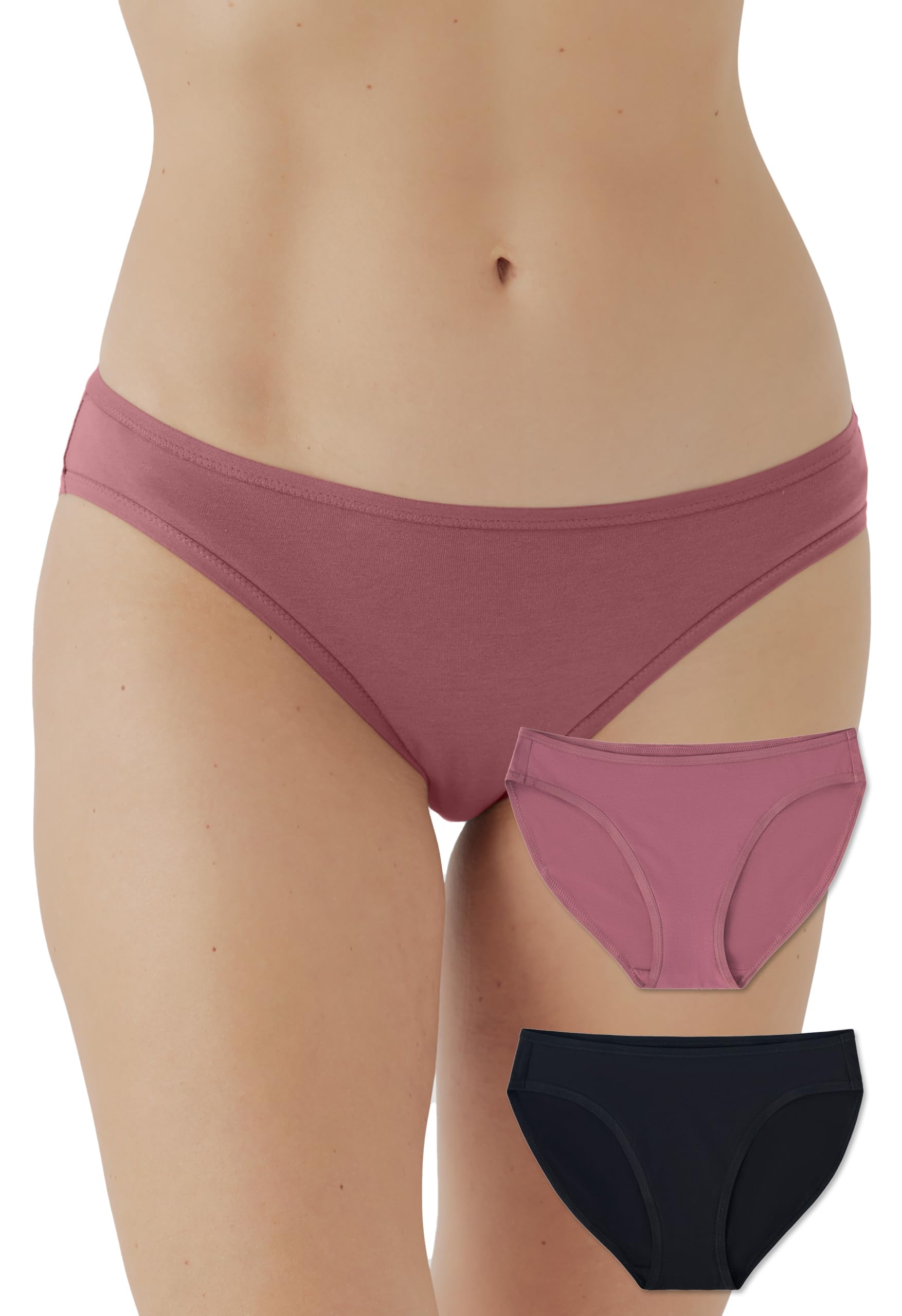 Pact Women's Organic Cotton Bikini Underwear, Classic Fit Panties with High Cut Leg