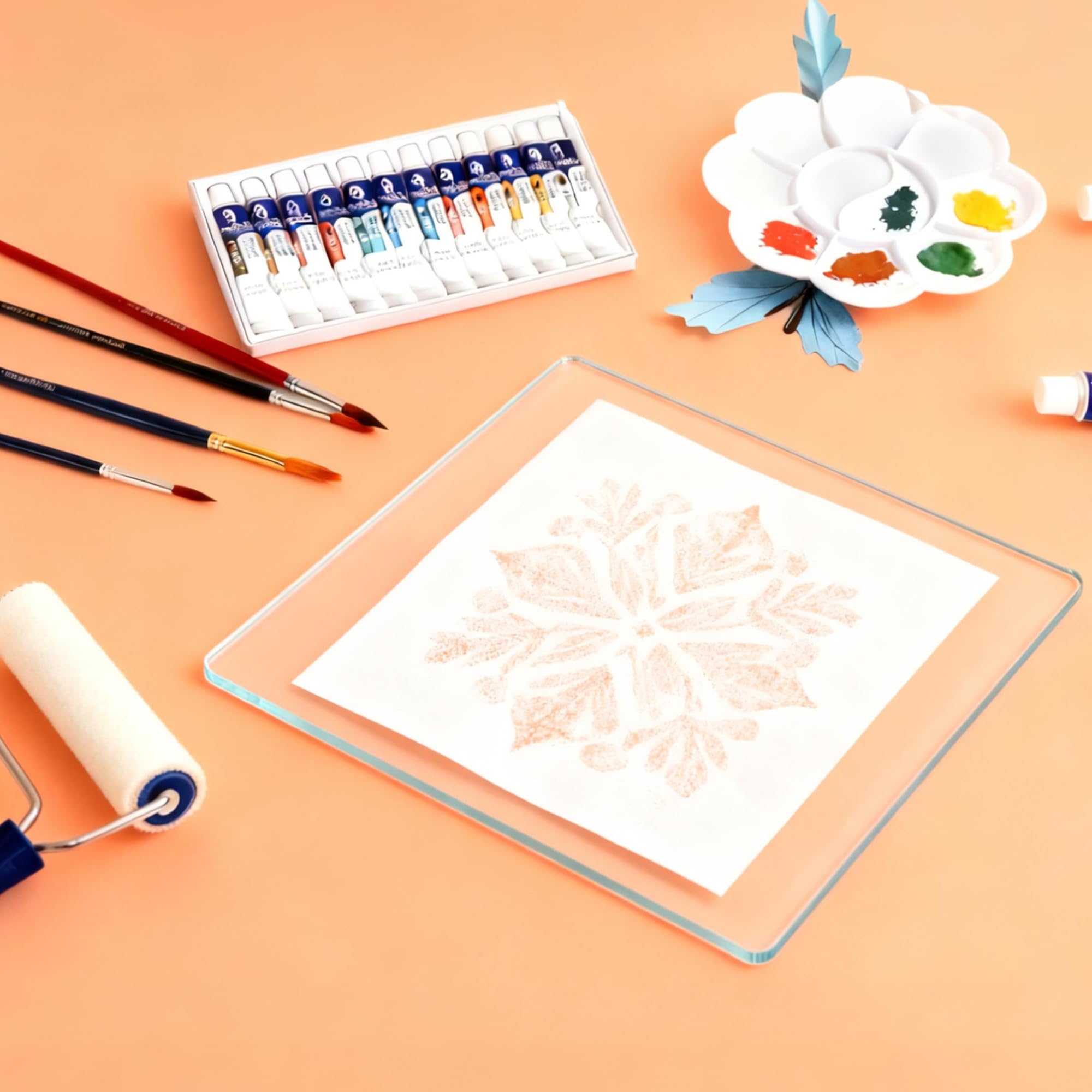 uyoyous Piastra Di Trasferimento Arte Gel, 2 Pezzi Piastra Di Stampa Gel | 30,5 x 35,5 cm Reusable Gel Printing Plate Per Pittura, Collage E Progetti Di Tecniche Miste
