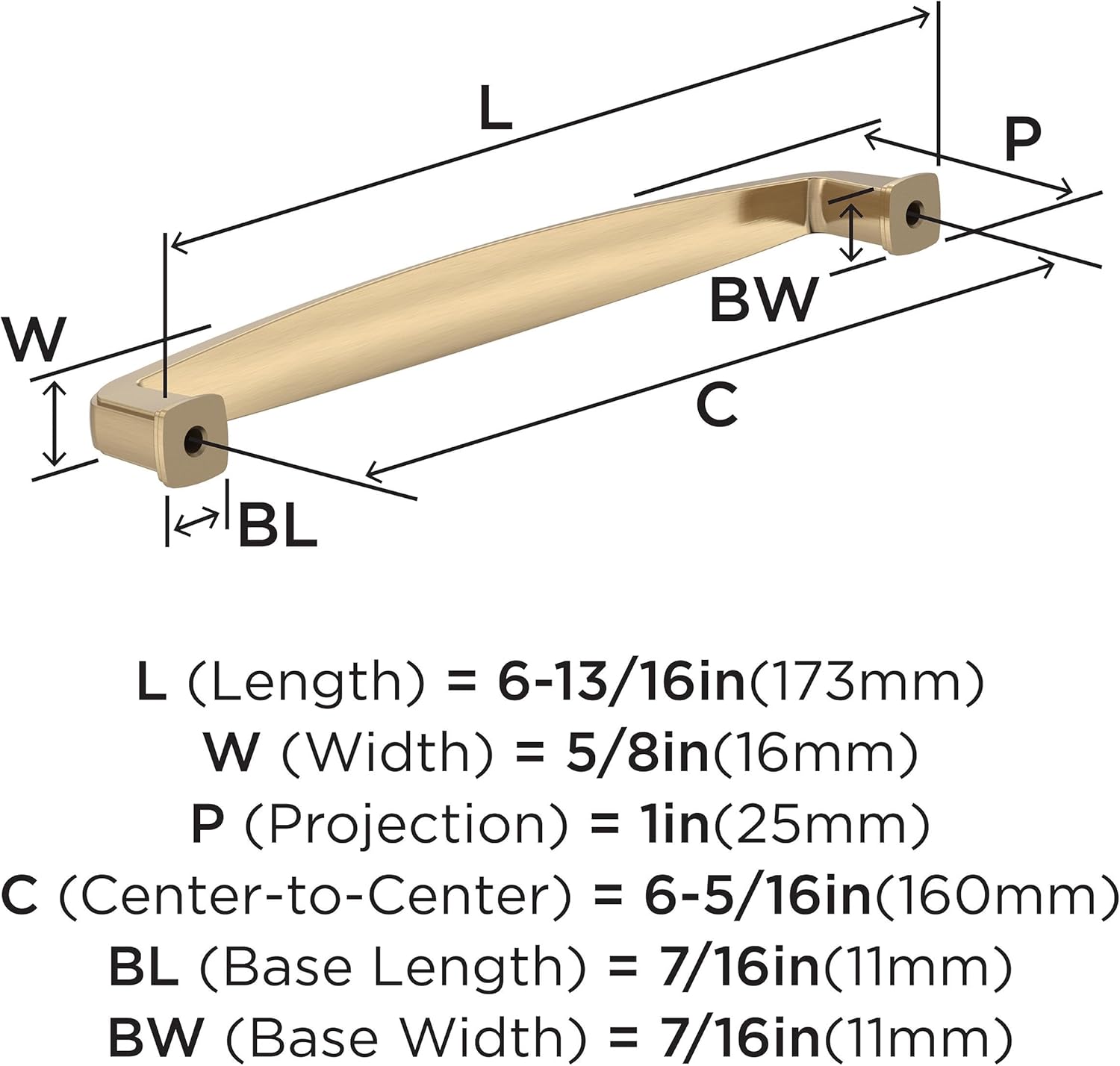 Amerock Franklin 6-5/16 inch (160mm) Center-to-Center Champagne Bronze Cabinet Pull - 10 Pack
