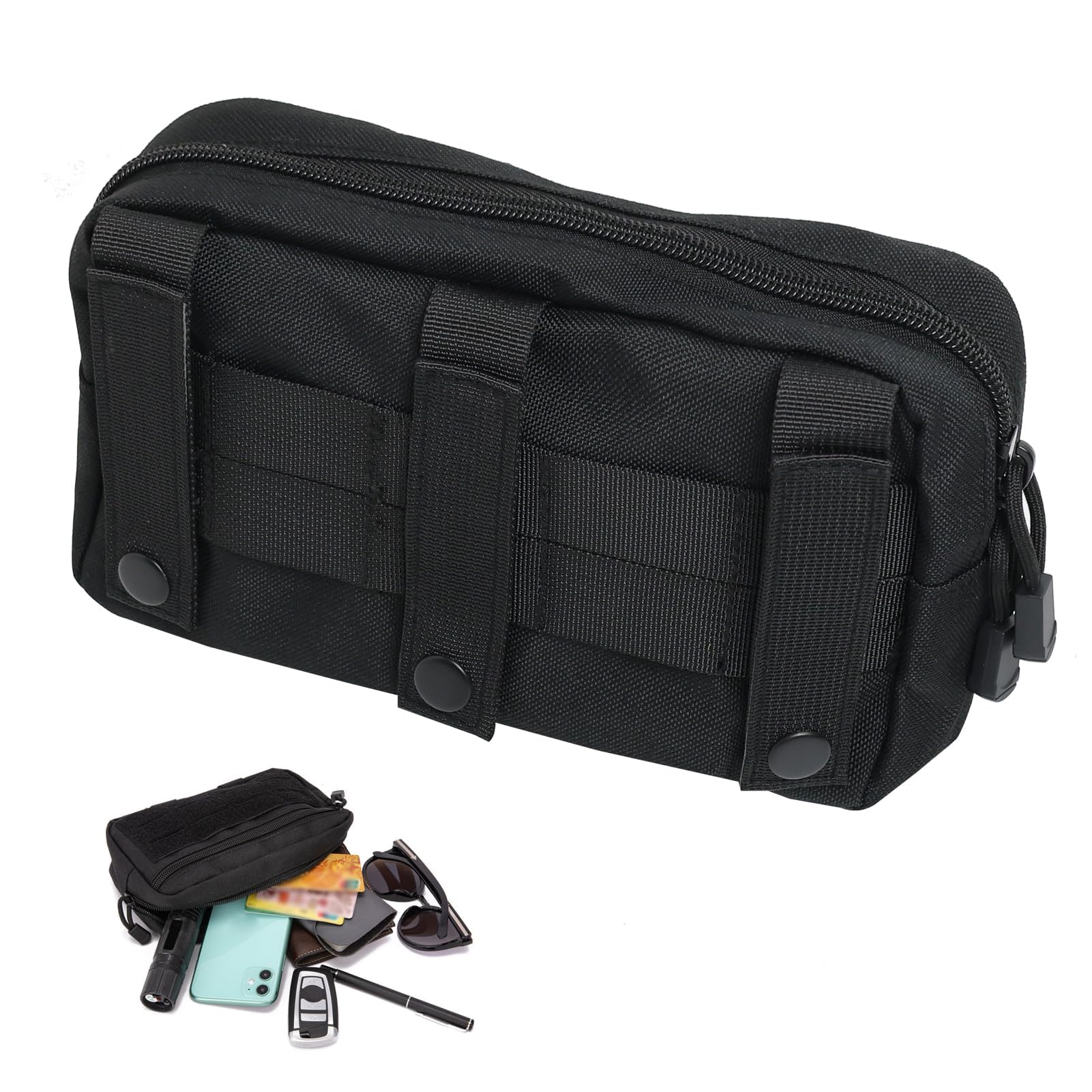 WarmHeartting Tasca Tattica Mini Drop Dump con Gancio e Anello Kit per Il Trasporto Sub-Addominale Borsa da Appendere Utility per Chest Rig, Verde