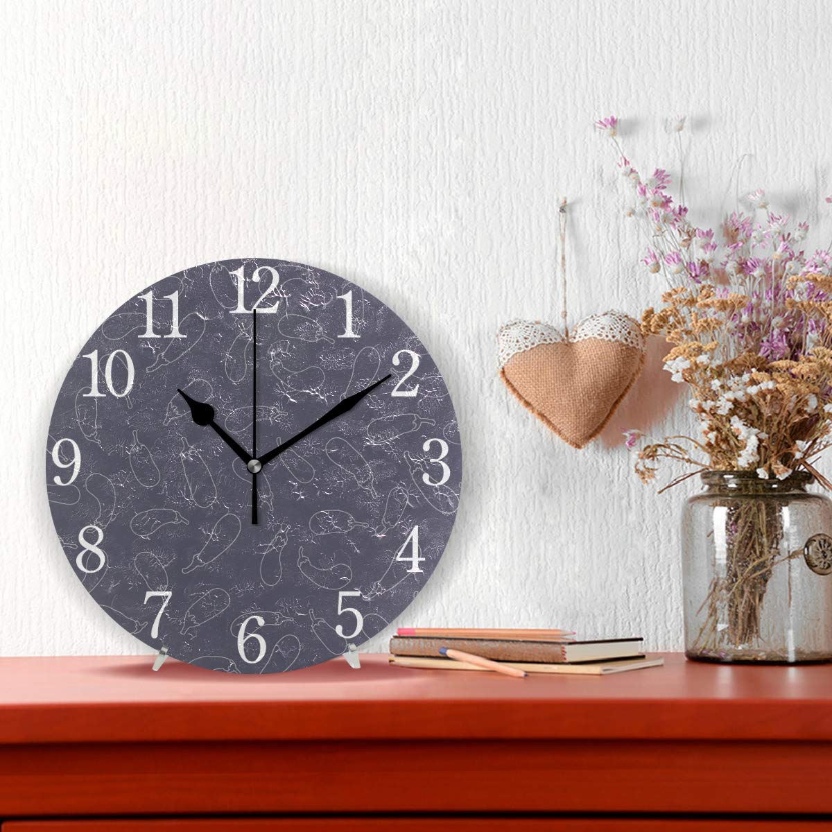 Mnsruu Orologio Da Parete Rotondo Con Dinosauri 24cm – Silenzioso, Acrilico, Pittura A Olio, Per Cameretta E Soggiorno