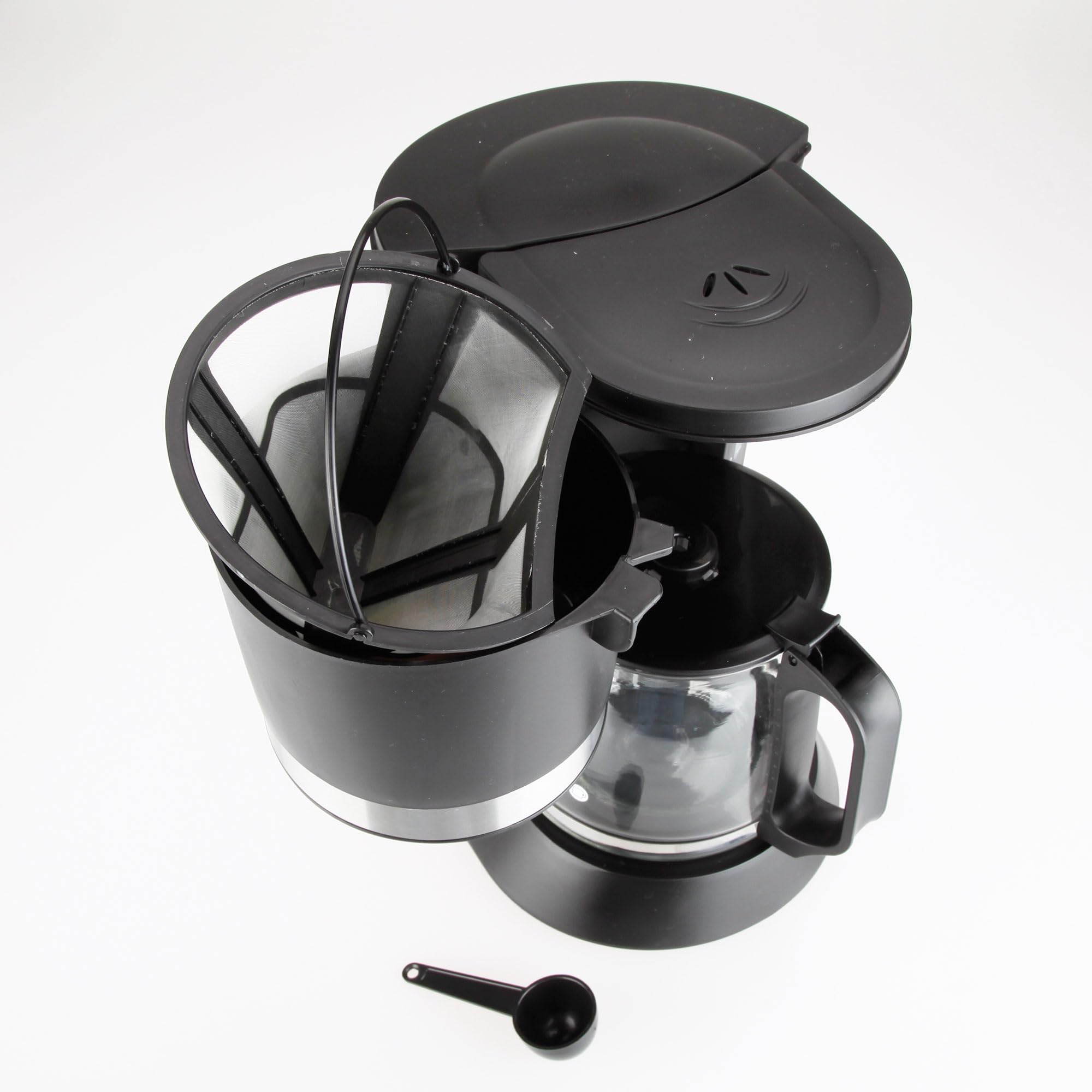 Jata CA290 - Cafetera de Goteo 12 Tazas 1175 ml, Cafetera Americana con Filtro Permanente Reutilizable, Jarra de Cristal, Apagado Automático y Placa Calefactora