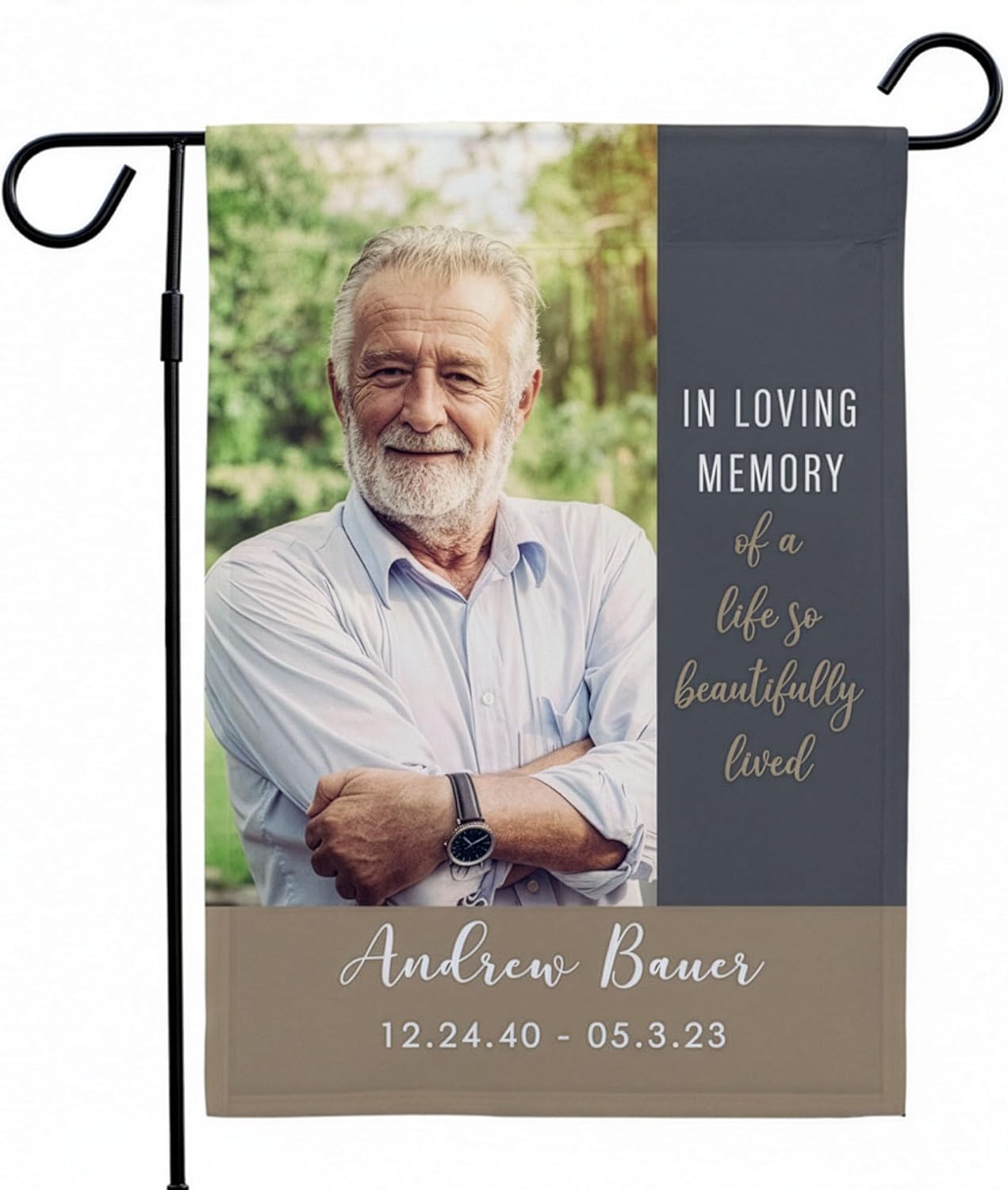 Personalized Memorial Photo Garden Flag 12x18, Custom Picture Outdoor Yard Flag, Double Sided Decorative Flag, Sympathy Gift