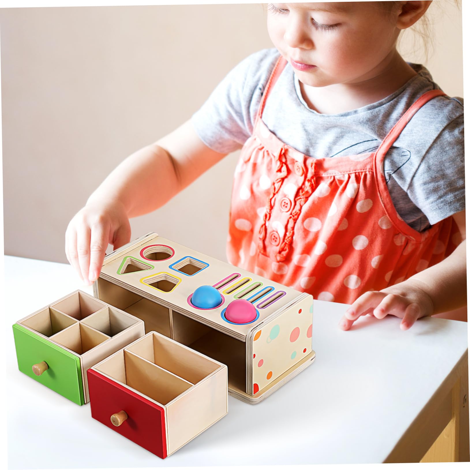 VICASKY Scatola Montessori di Blocchi Geometrici in Legno Giocattolo Puzzle di Abbinamento per Prima Infanzia Classificatore di Forme e Colori per Ragazzo Ragazza Piccoli