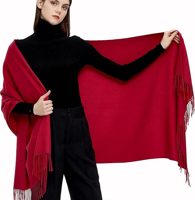 Pashmina Shawls and Wraps Scarfs for Women Wedding Party Winter Warm Long Solid Color