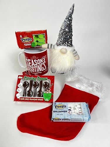 Miniatura 6 de Kit de taza de café de Navidad prellenada gigante, cucharas de chocolate con caramelo, árbol de Navidad, muñeco de nieve, 18 pulgadas, calcetín de