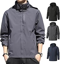 ANONIE Men's Jacket, Windbreaker, Casual, Outdoor, Stadium Jacket, Windproof, Lightweight, Plain, Large Size, Autumn and Winter Clothing, M - 3XL